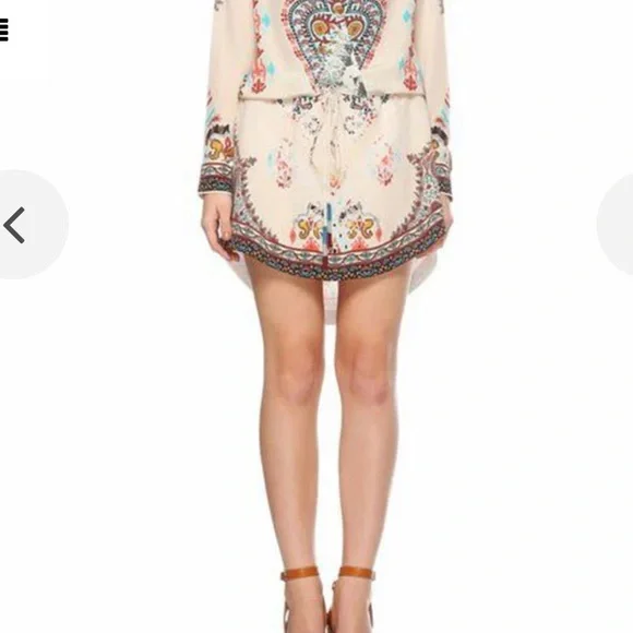 NWOT Rococo Sand Paisley Carpet Tunic Dress 100% Silk with Beaded Detail Size XS - Picture 3 of 12